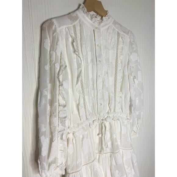JOIE Adel B White Eyelet Lace Long Sleeve Cotton Dress US SMALL NWT $378 - Picture 12 of 16